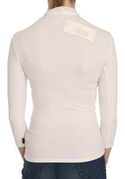 Elegant White Long Sleeve Crew Neck Top