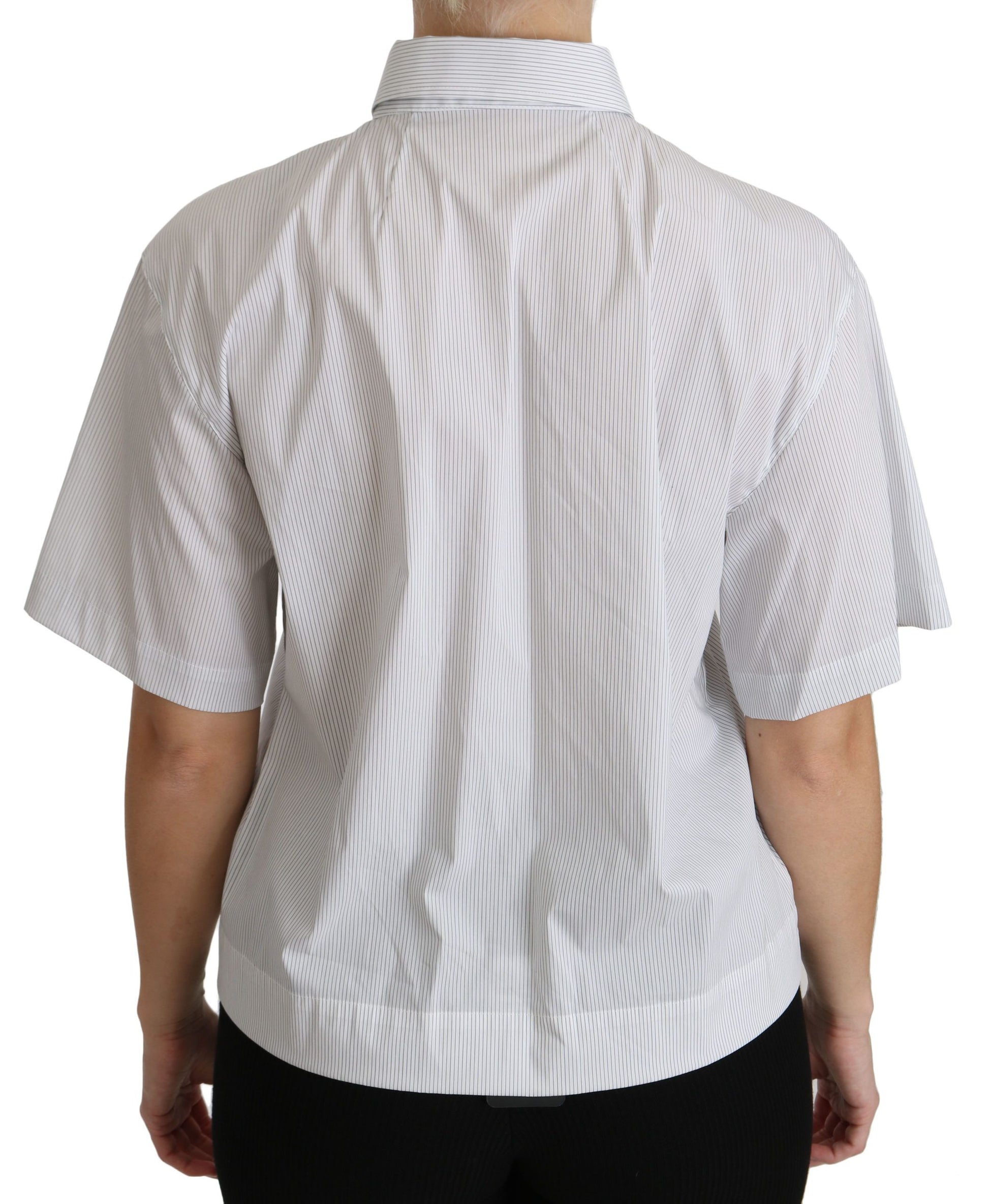 Elegant White Cotton Polo Top