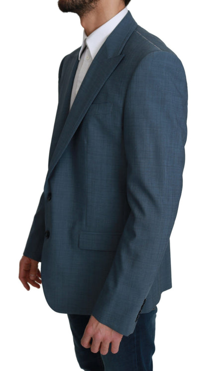 Elegant Light Blue Slim Fit Blazer