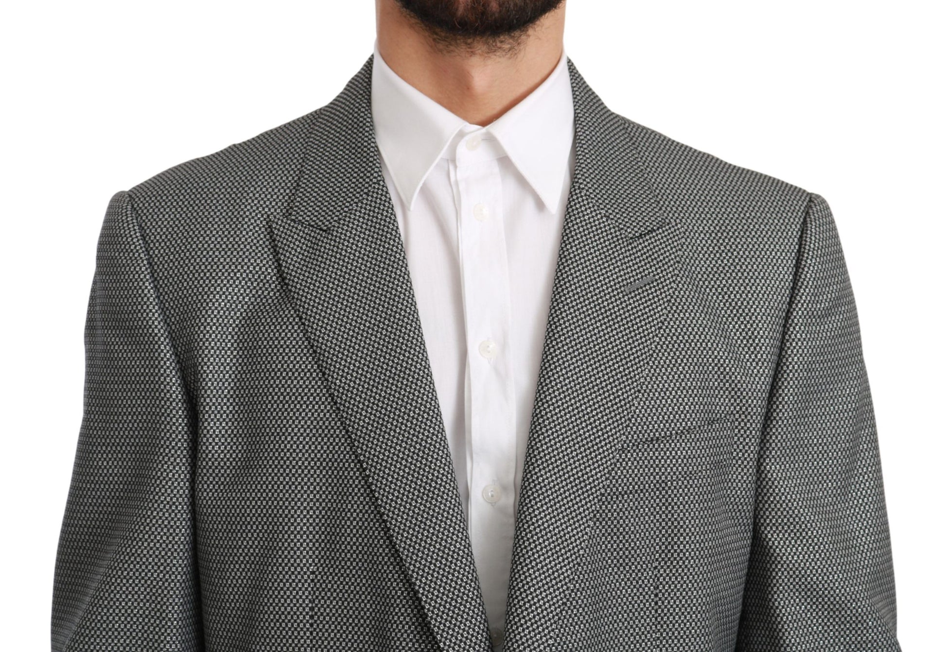 Elegant Gray Fantasy Pattern Slim Fit Blazer