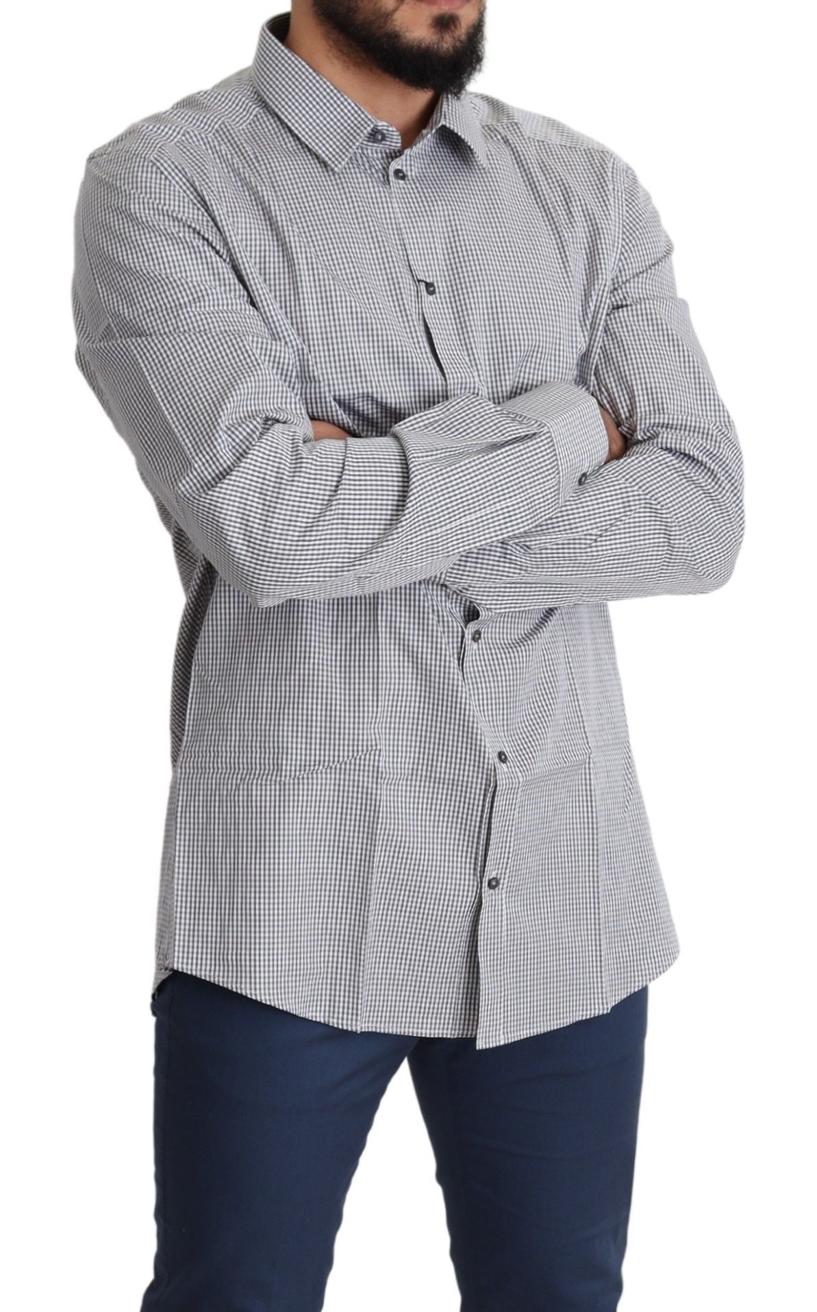 Checkered Slim Fit Cotton Dress Shirt