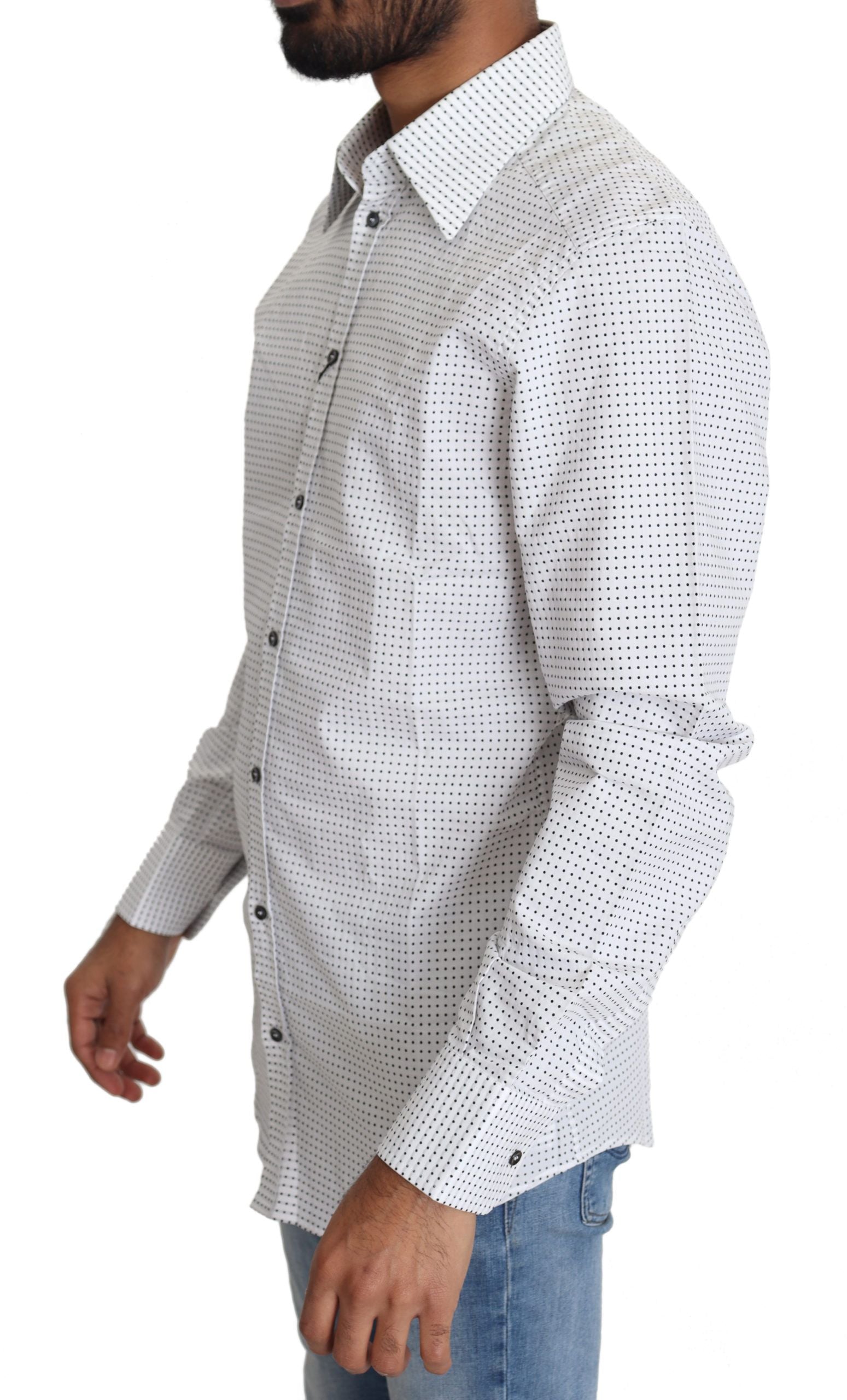 Elegant Slim Fit Polka Dot Dress Shirt