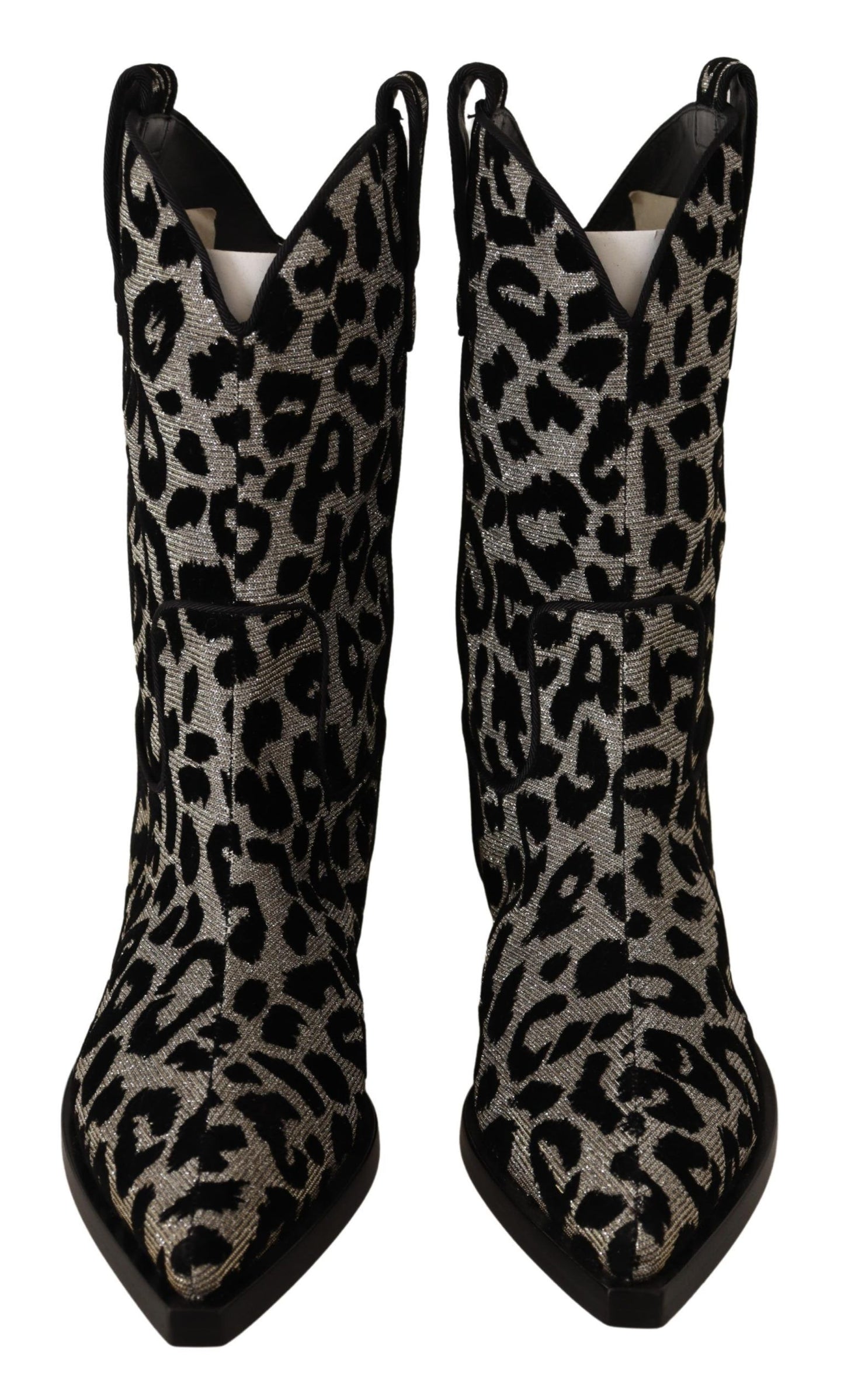 Elegant Leopard Print Mid Calf Boots