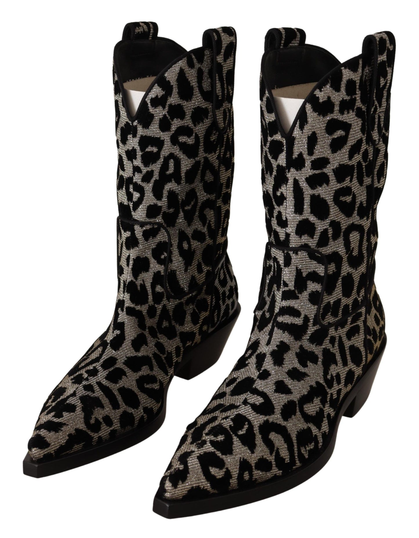 Elegant Leopard Print Mid Calf Boots