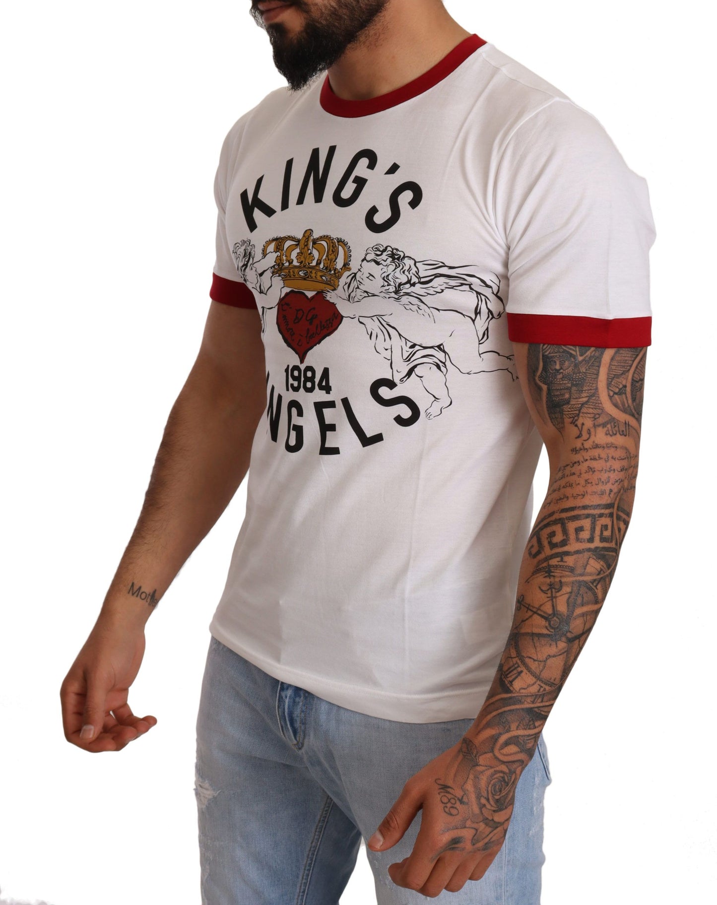 Exquisite Angelic Motif Cotton T-Shirt