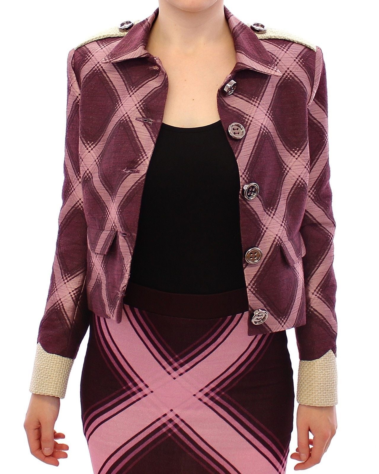 Elegant Multicolor Check Print Jacket