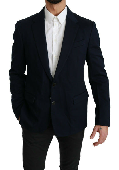 Elegant Slim Fit Dark Blue Men's Blazer