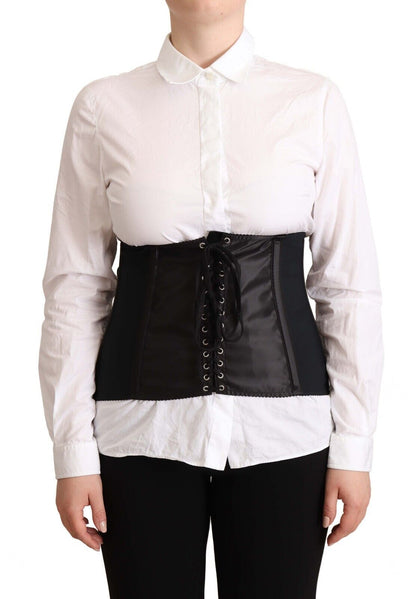 Chic Black Corset Belt Top