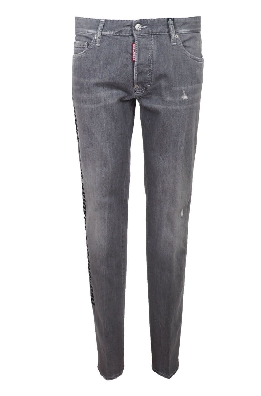 Gray Cotton Stretch Men Jeans