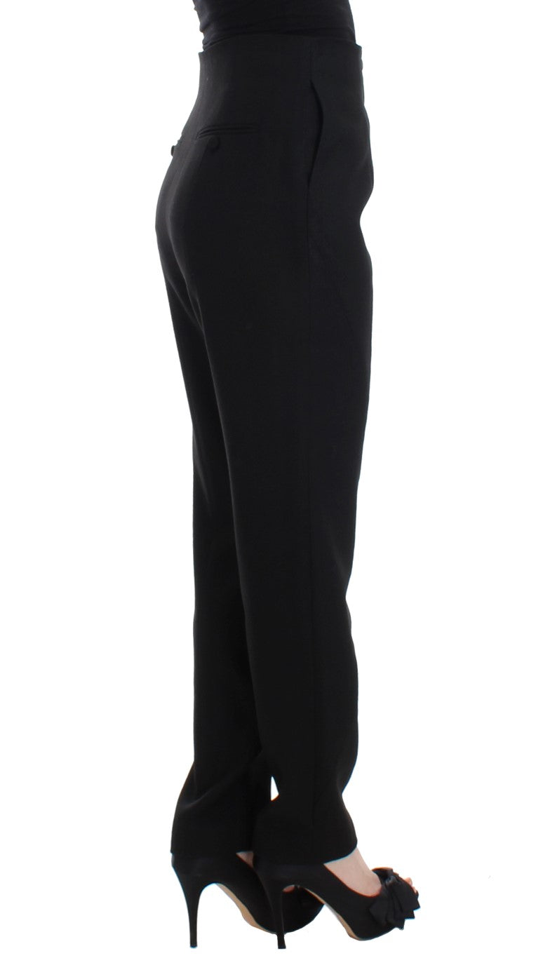 Elegant High-Waist Black Pants