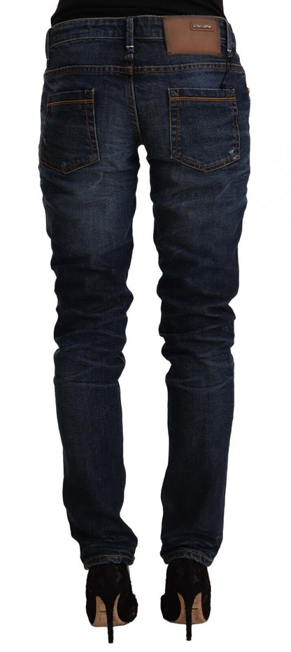 Chic Slim Fit Blue Washed Denim