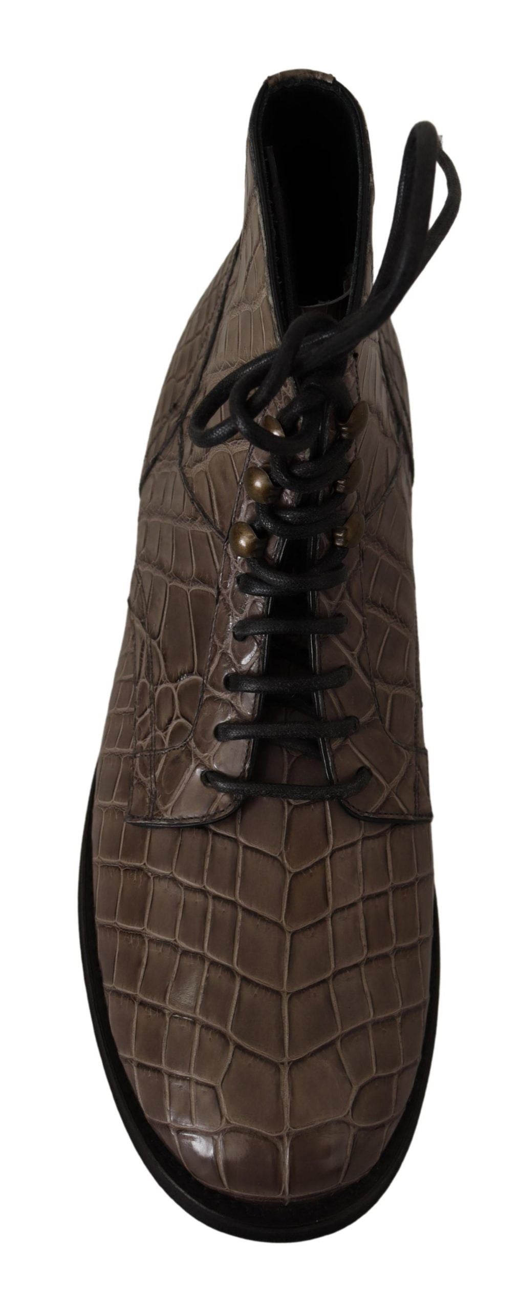 Elegant Crocodile Derby Brogue Boots