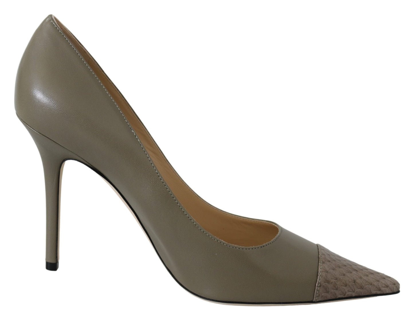 Elegant Pebble Green Pointed Toe Pumps