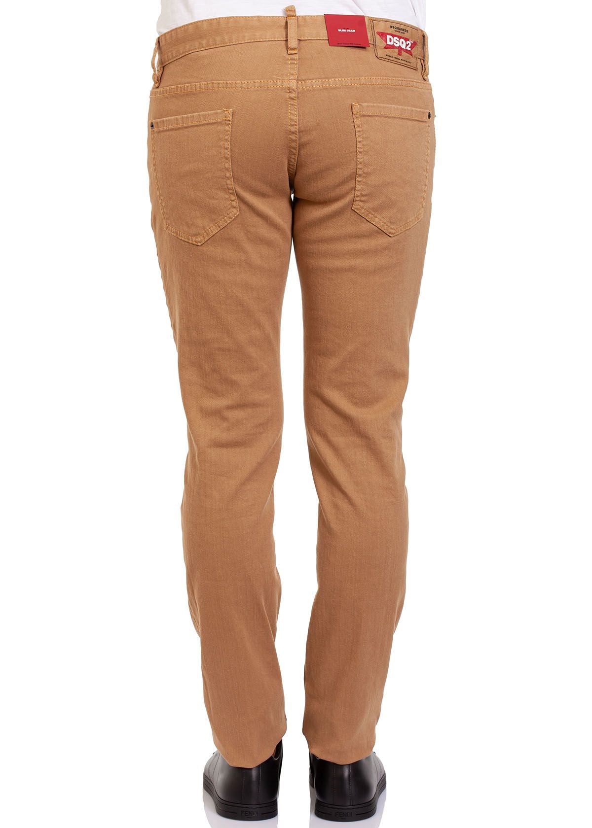 Brown Cotton Men's Jeans