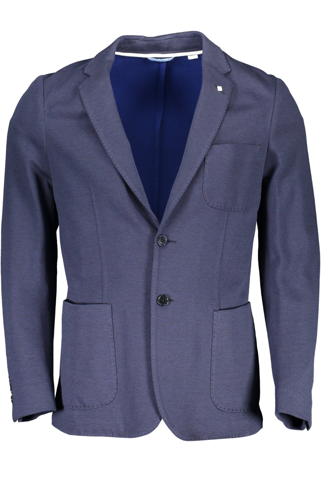 Blue Cotton Men Jacket