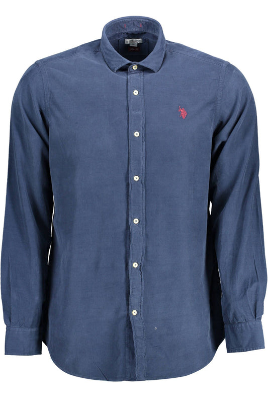 Blue Cotton Men Shirt