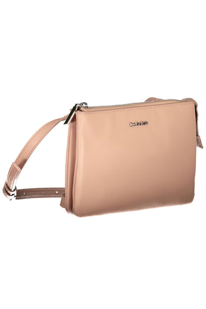 Pink Polyester Women Handbag