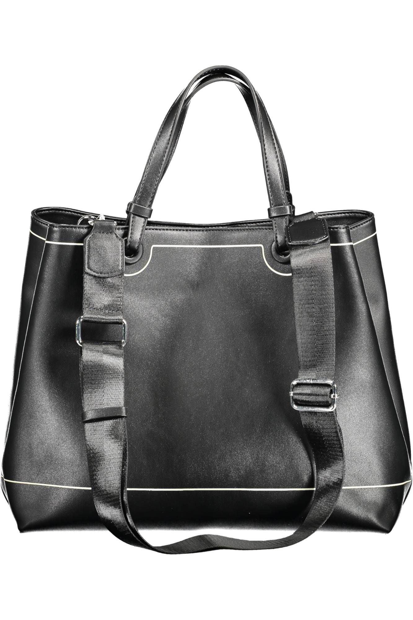 Black Polyethylene Women Handbag