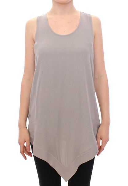 Elegant Gray Viscose Top – Timeless Style