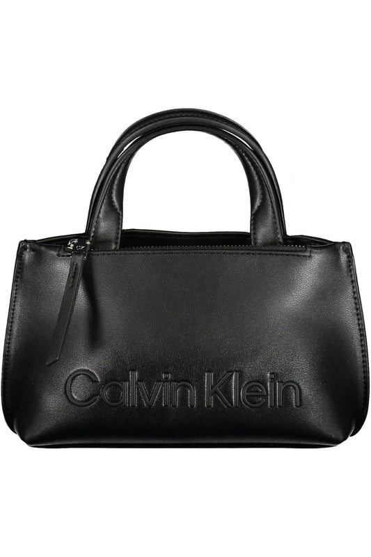 Black Polyester Women Handbag