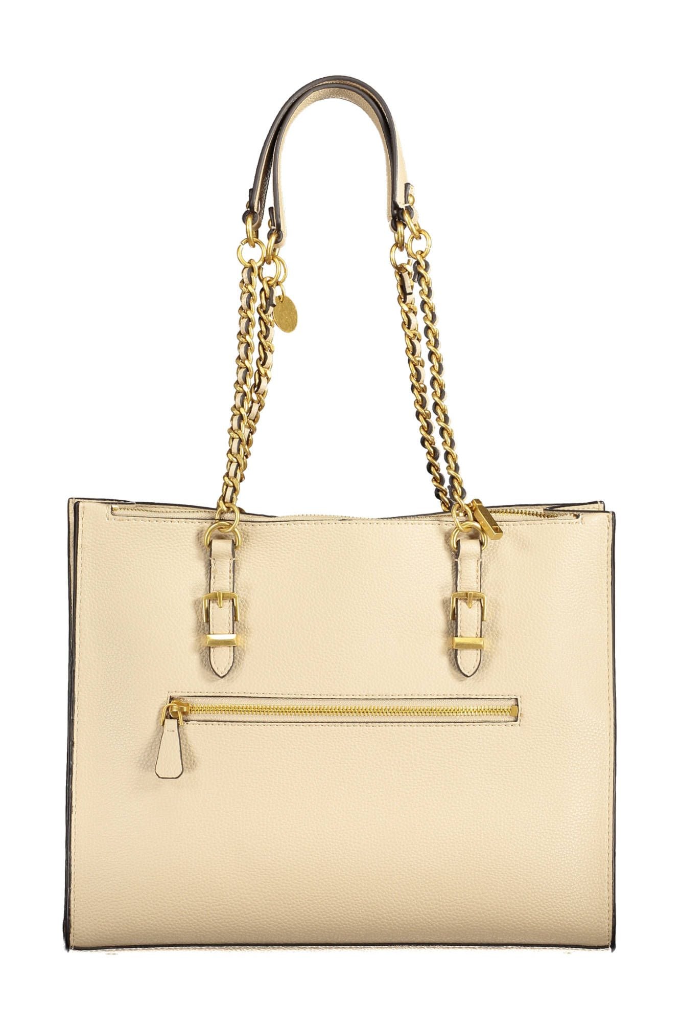 Beige Polyethylene Women Handbag