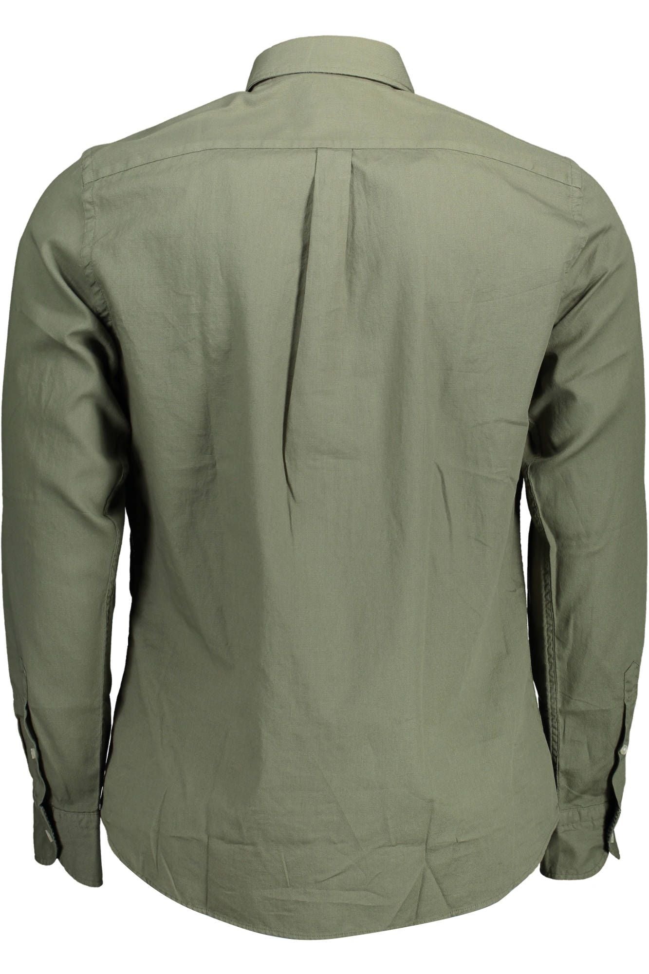 Green Cotton Men Shirt