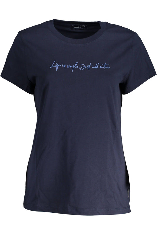 Blue Cotton Women T-Shirt