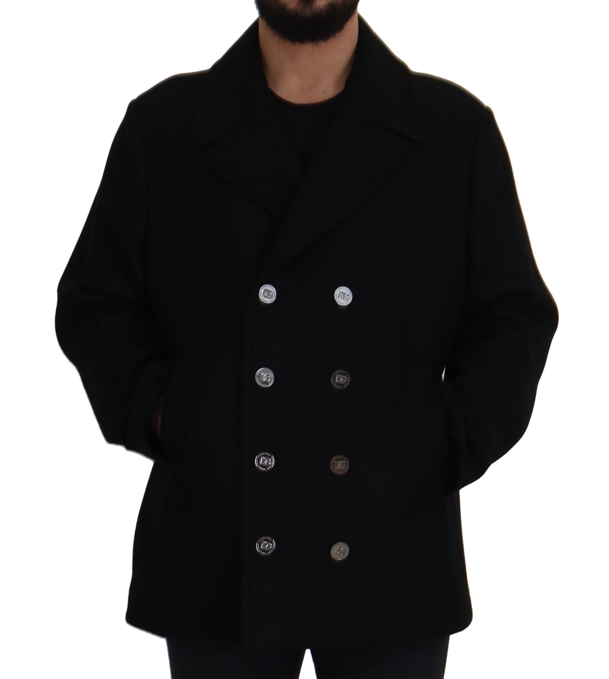 Elegant Double Breasted Wool Overcoat