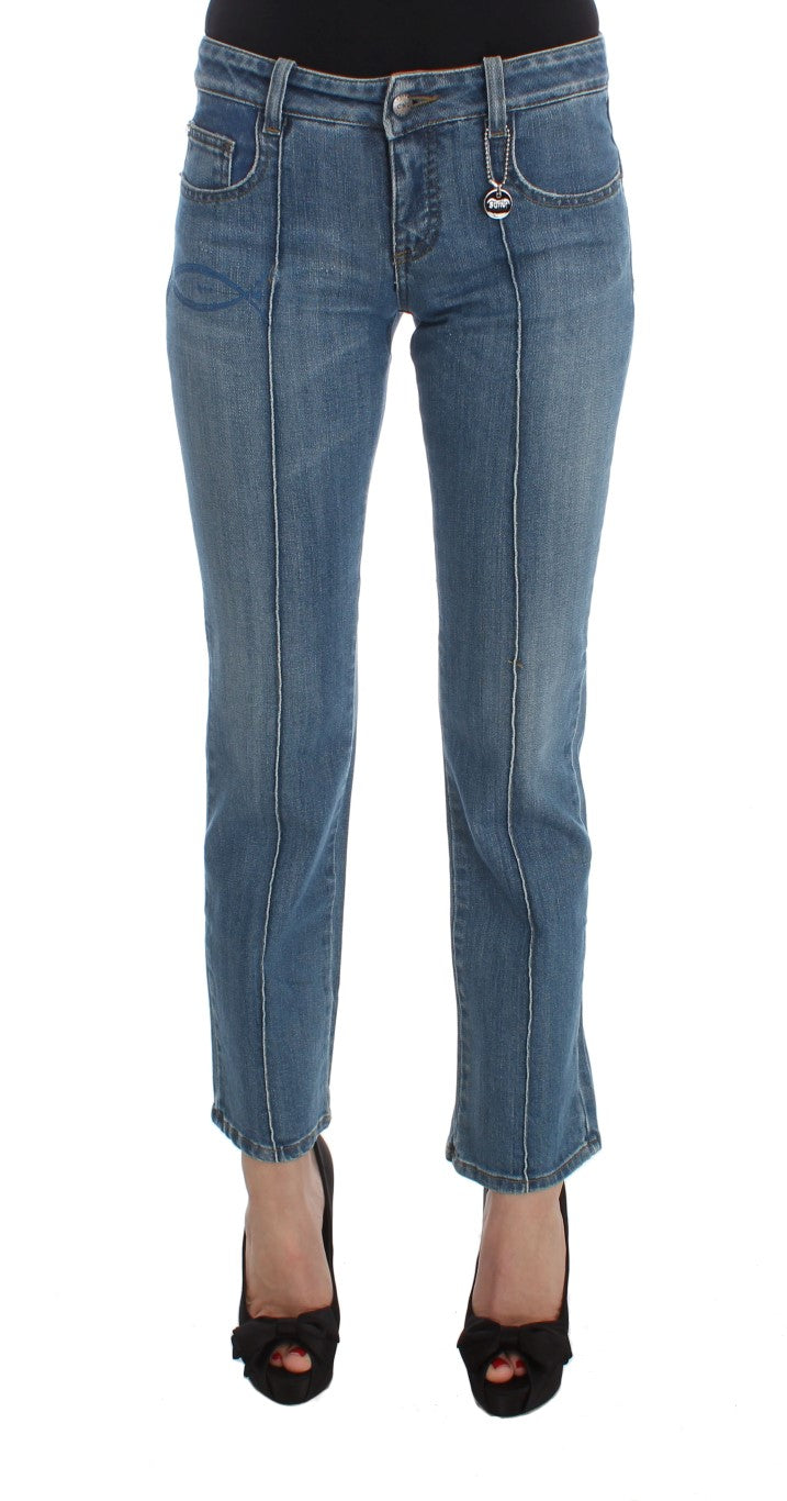 Chic Slim Fit Blue Jeans for the Modern Woman