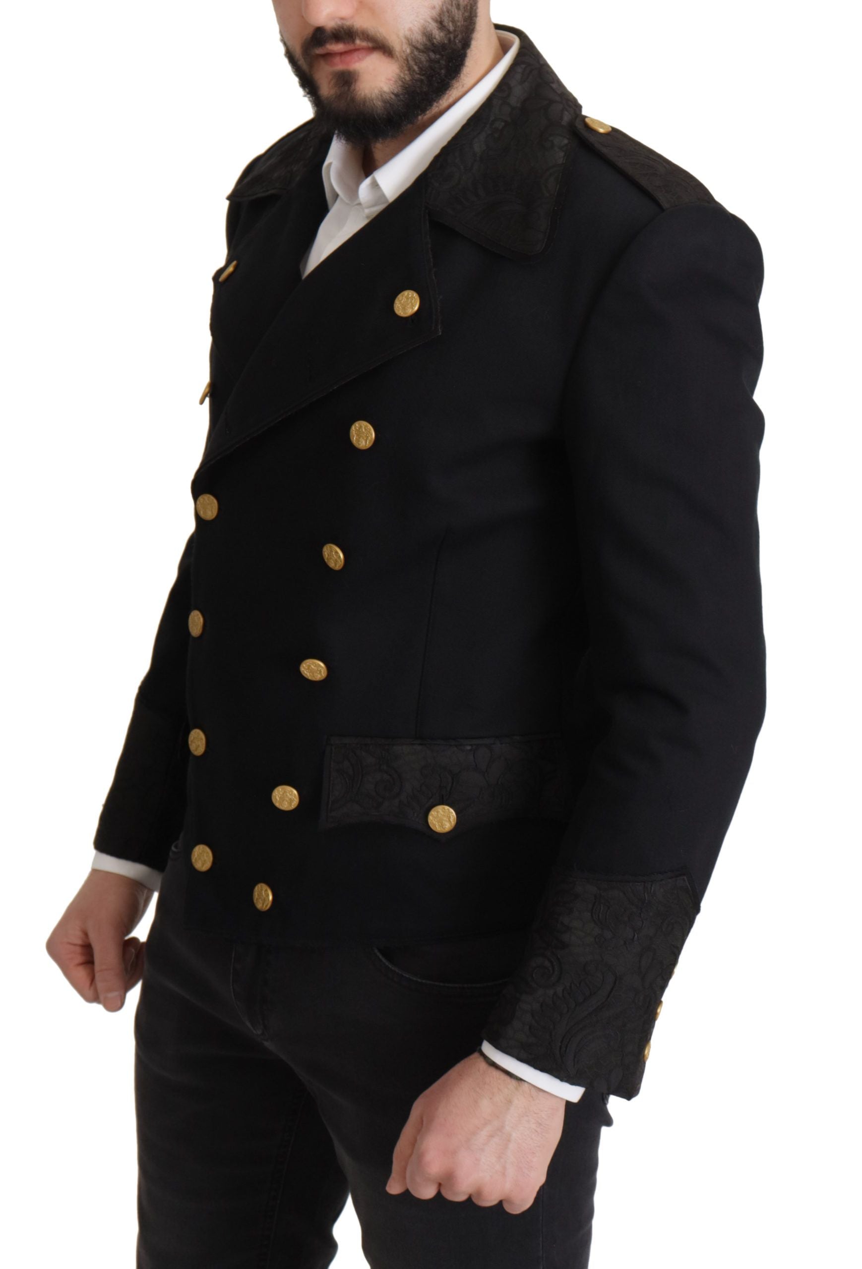 Elegant Black Double Breasted Jacket