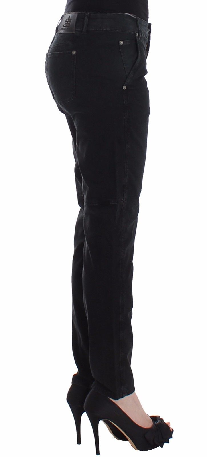 Sleek Black Slim Leg Designer Jeans