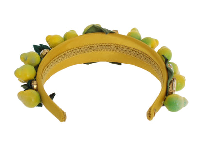 Exquisite Silk Crystal Lemon Headband Diadem