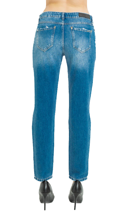 Chic Distressed Straight Leg Jeans