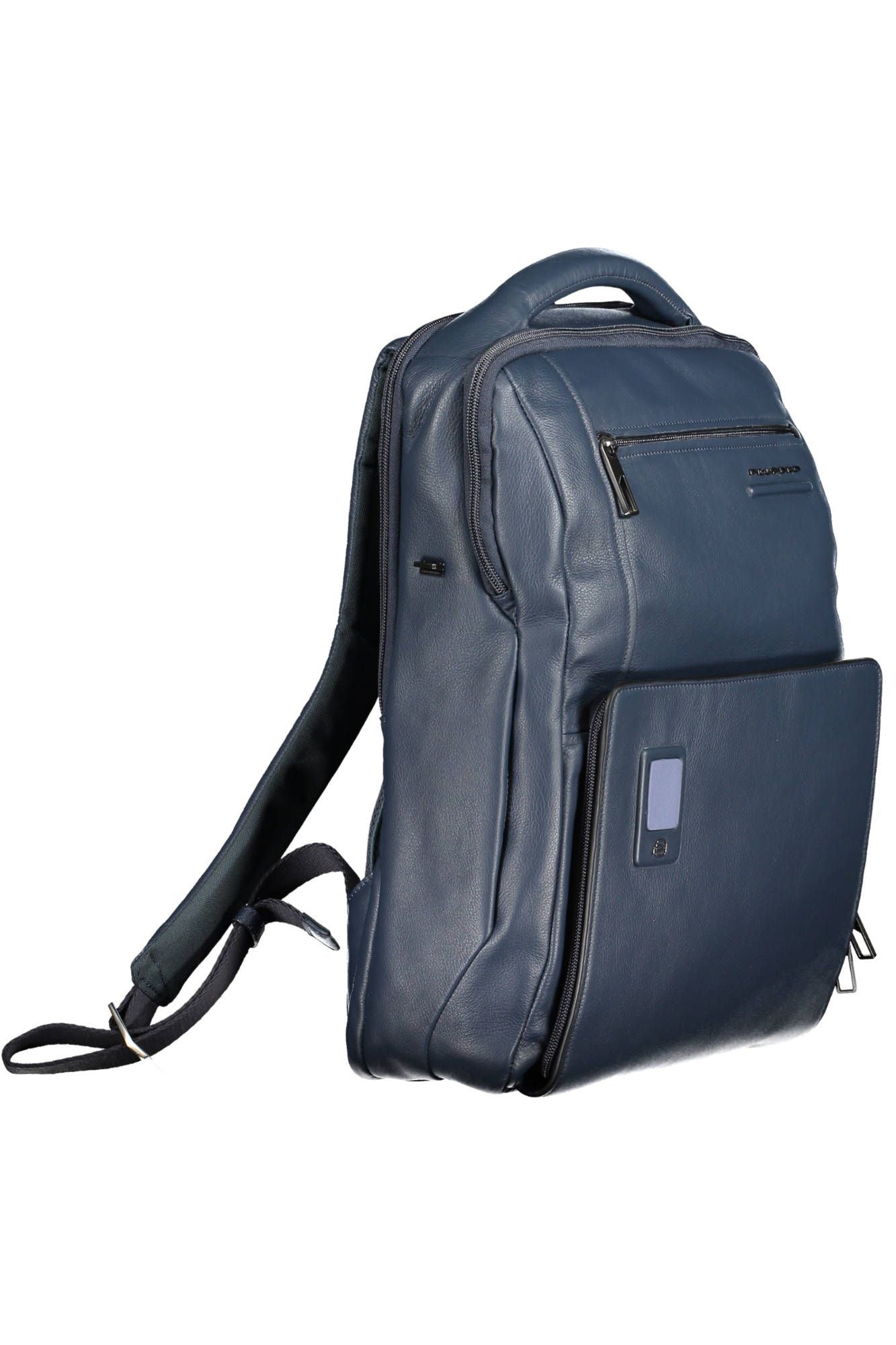 Blue Leather Men Backpack