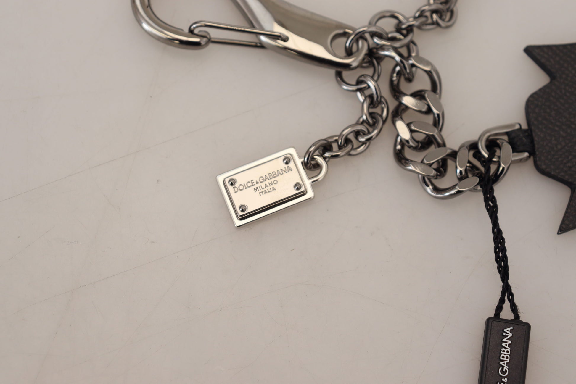 Elegant Silver and Black Designer Keychain