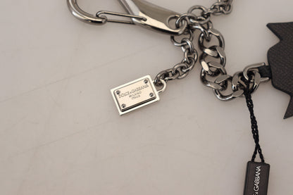 Elegant Silver and Black Designer Keychain