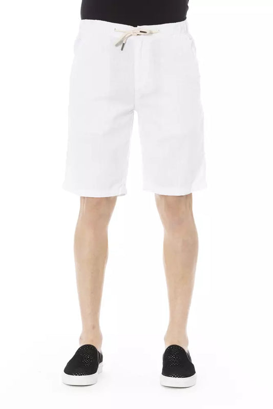 White Cotton Men Bermuda Short