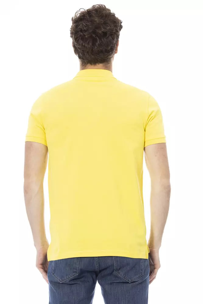 Yellow Cotton Men Polo