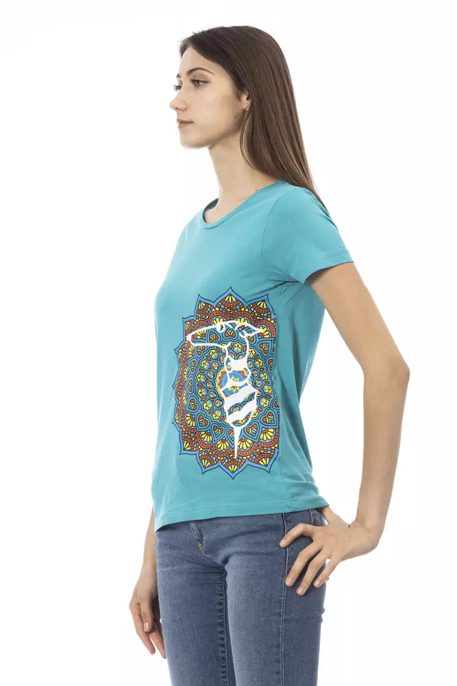 Light Blue Cotton Women Top