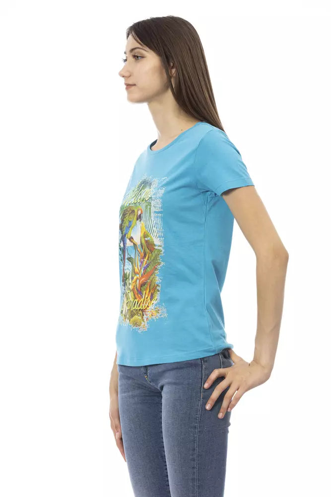 Light Blue Cotton Women Top