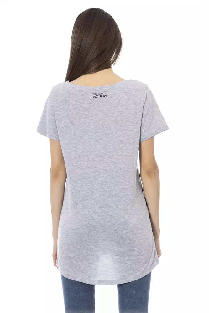 Gray Cotton Women Top