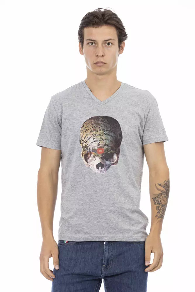 Gray Cotton Men T-Shirt