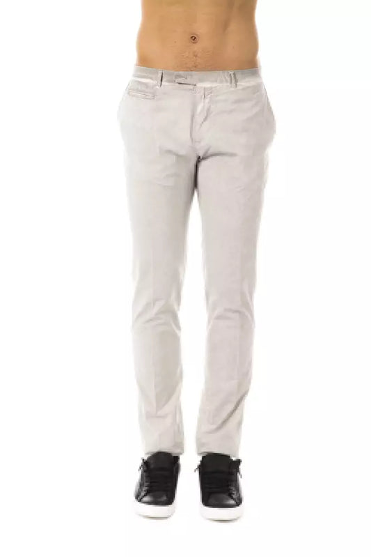 Gray Cotton Men Casual Pant