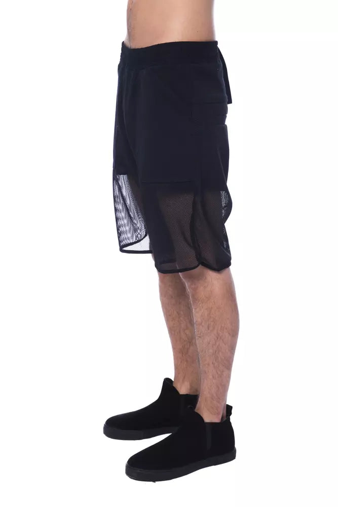 Black Polyester Men Short