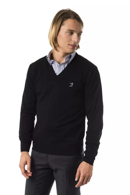 Black Wool Men Sweater