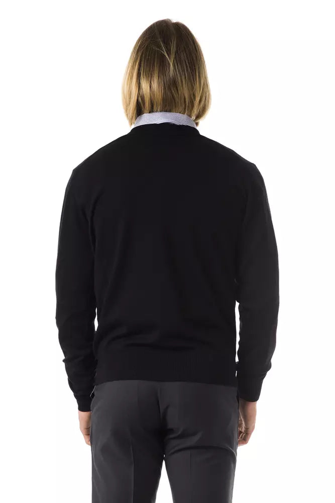 Black Wool Men Sweater