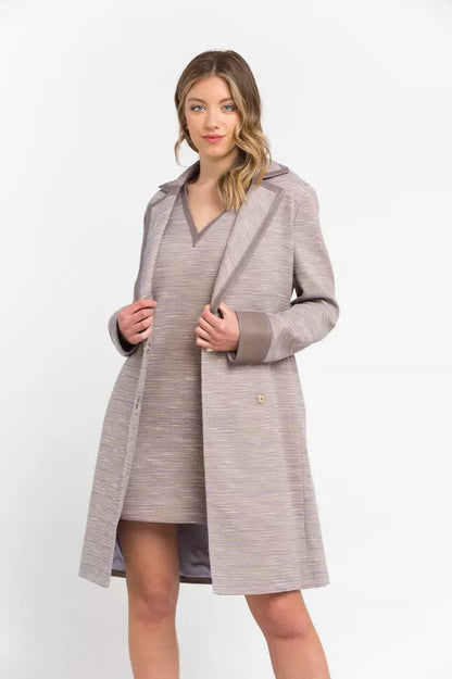 Beige Cotton Women Coat