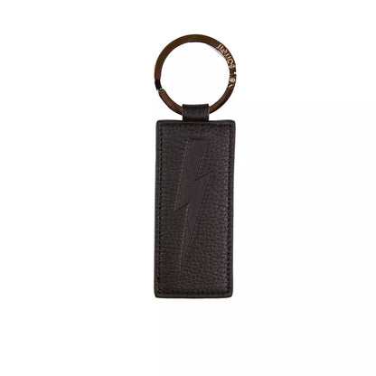 Black Leather Men Keychain