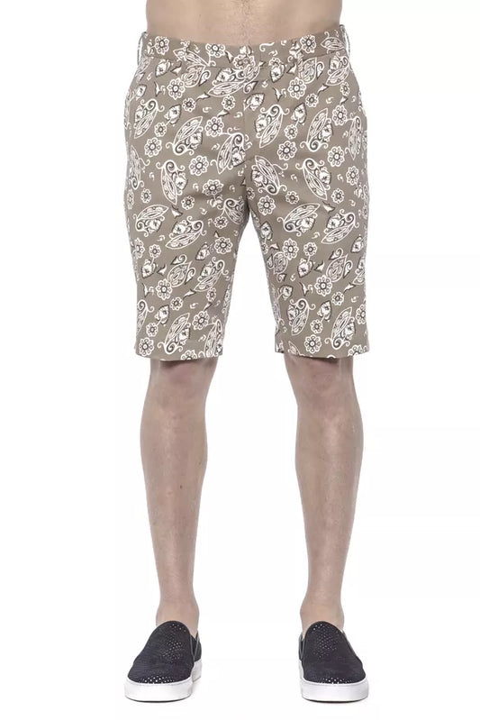 Beige Cotton Mens Bermuda Short