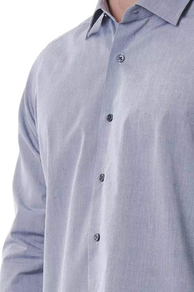 Gray Cotton Men Shirt